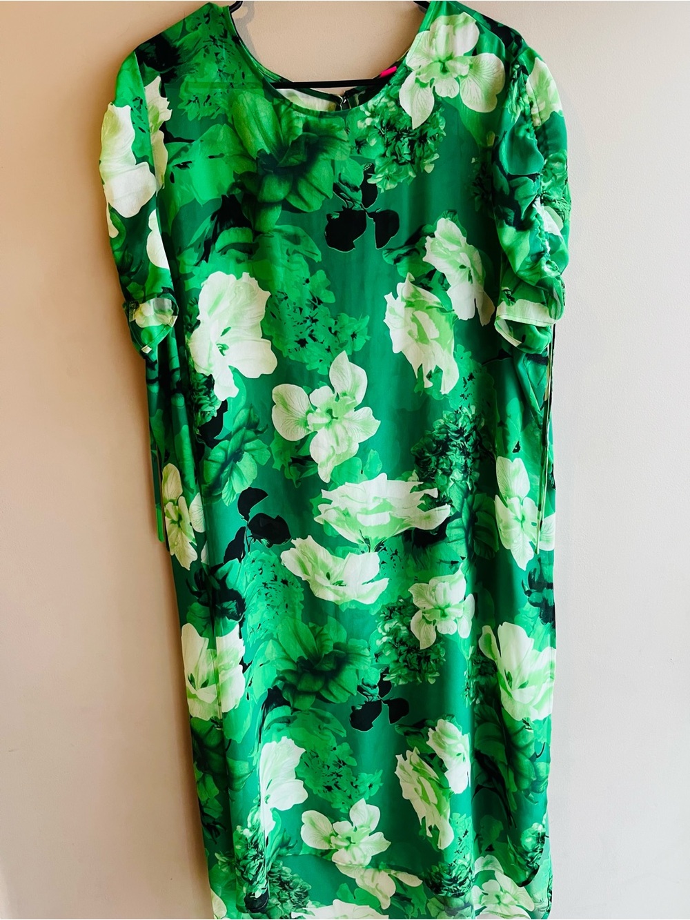 Vince Camuto Green & White Floral Midi Dress XL Beach Resortwear - Picture 8 of 11
